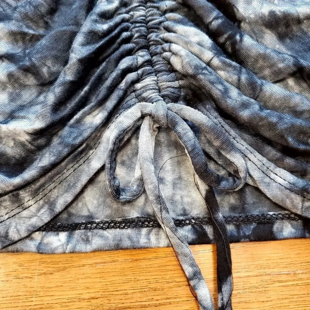 🔺️NWT Heart & Hips Black Tie Dye Cinched Crop Top Medium